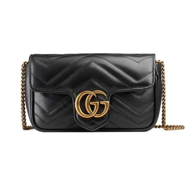 Gucci Black Leather Buckle Cross Shoulder Bag