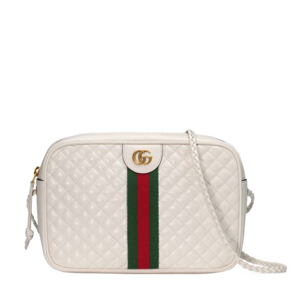 Gucci Leather Red Green Striped Cross Shoulder Bag