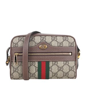 Gucci ebony fabric paired with leather crossbody shoulder bag