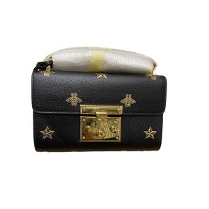 Gucci black full leather Xiaomi Peak hot stamping bag