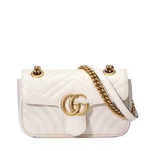 Gucci Double G Heart Imprint Shoulder Bag