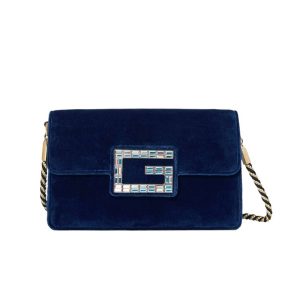 Gucci Velvet Deep Blue Black Shoulder Bag
