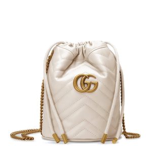 Gucci Mini Retro Double G-Button Calfskin Bucket Bag
