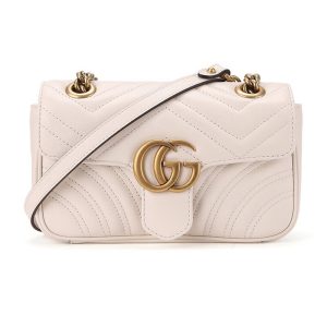 Gucci white cowhide shoulder bag