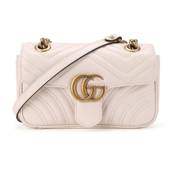 Gucci white cowhide shoulder bag