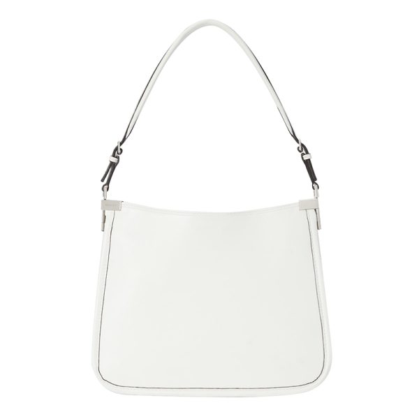 Gucci white leather adjustable shoulder bag