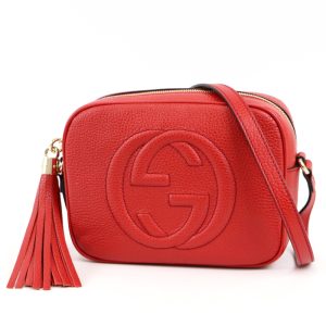 Gucci Red Leather Gold Label Shoulder Bag