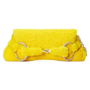 Gucci yellow wool detachable chain shoulder bag