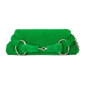 Gucci Green Wool Detachable Chain Shoulder Bag