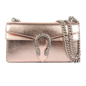 Gucci Champagne Gold Leather Chain Shoulder Bag