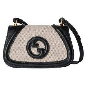 Gucci Mini Black Cotton Canvas Shoulder Bag