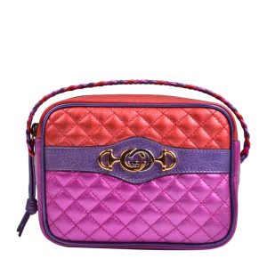 Gucci cowhide embossed woven bag, single shoulder crossbody bag