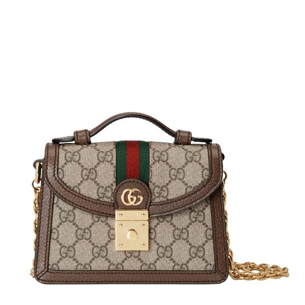 Gucci Mini Ebony Beige Canvas Shoulder Bag