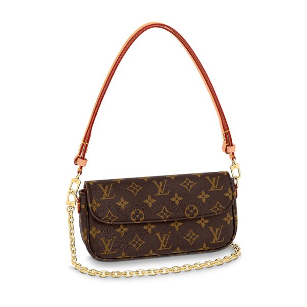 LV brown canvas vintage gold shoulder bag