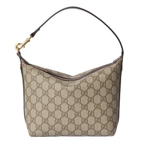 Gucci Mini Beige GG Canvas Zipper Opening Shoulder Bag