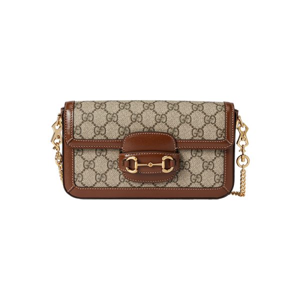 Gucci Mini Beige/Ebony Canvas Shoulder Bag with Leather