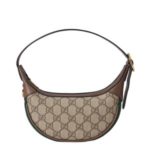 Gucci Mini Beige Ebony Canvas Shoulder Bag with Leather