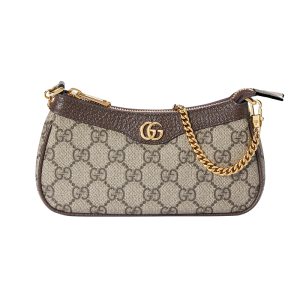 Gucci Mini Beige Canvas Gold Double G Shoulder Bag