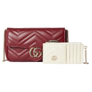 Gucci Mini Red Leather with White Shoulder Bag