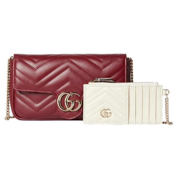 Gucci Mini Red Leather with White Shoulder Bag