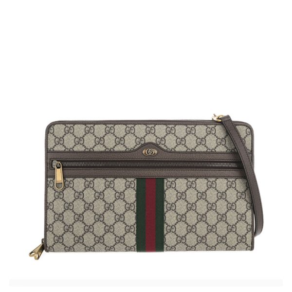 Gucci wave pattern khaki shoulder bag