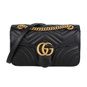Gucci black cowhide single shoulder diagonal cross bag