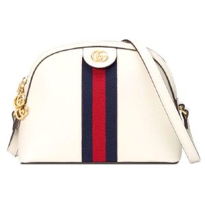 Gucci white leather handbag, crossbody shoulder bag