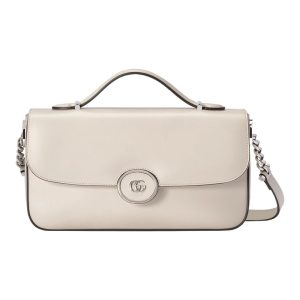 Gucci white leather crossbody shoulder bag