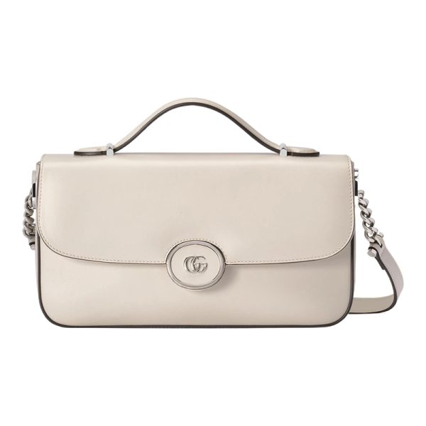 Gucci white leather crossbody shoulder bag
