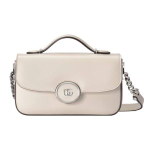 Gucci white leather crossbody shoulder bag