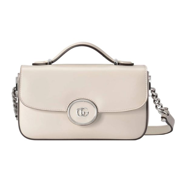 Gucci white leather crossbody shoulder bag