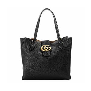 Gucci Black Leather Open Shoulder Bag