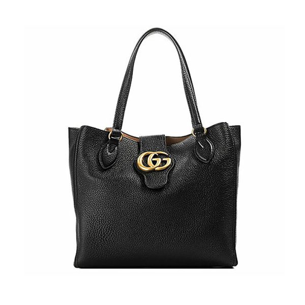 Gucci Black Leather Open Shoulder Bag