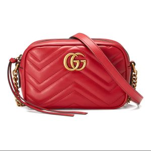 Gucci Red Leather Shoulder Bag