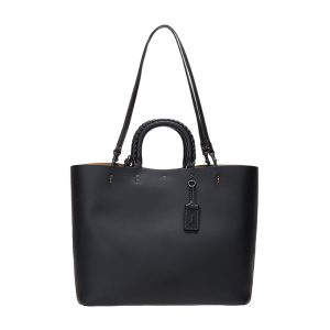 Coach Black Leather Handheld Shoulder Bag