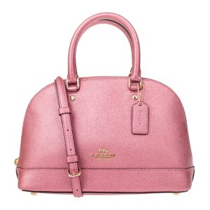 Coach small pearl powder cowhide shoulder crossbody bag