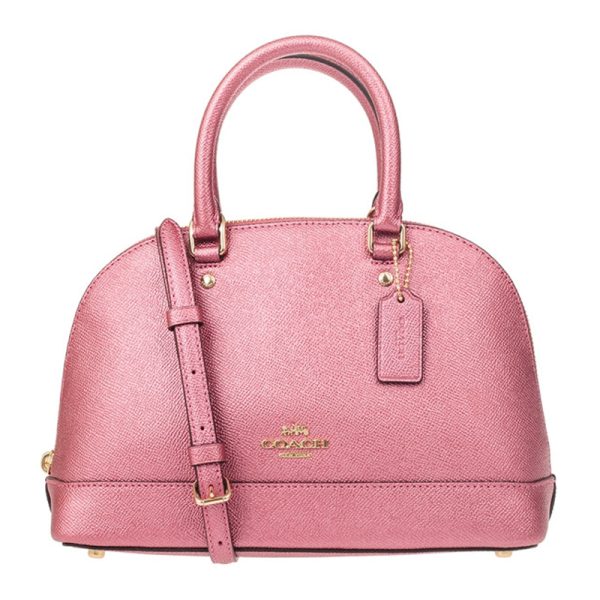 Coach small pearl powder cowhide shoulder crossbody bag