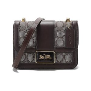 Coach fabric cowhide single shoulder crossbody bag