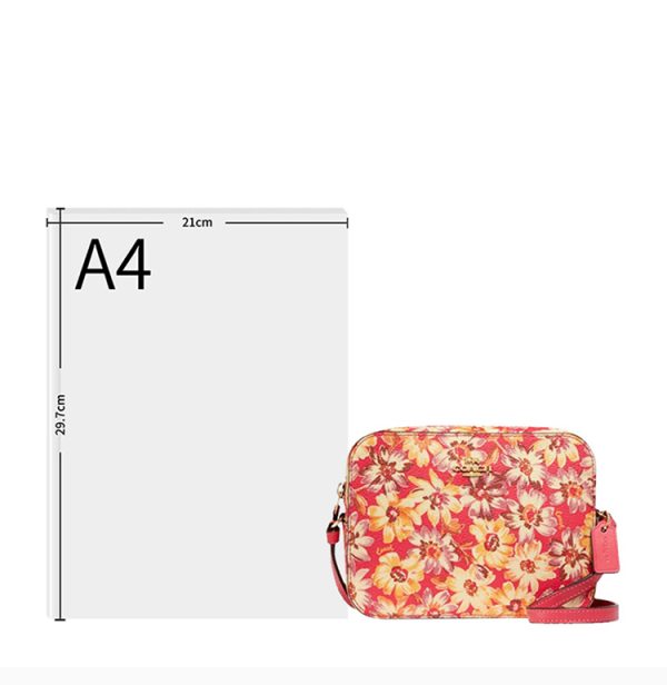 Coach Pink Coated Canvas with Leather Retro Daisy Printed Shoulder Bag - Image 2