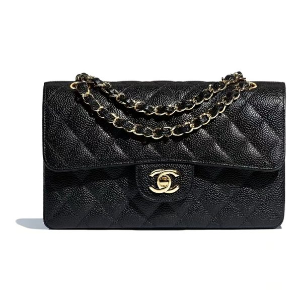 Chanel CF black gold classic calf leather diagonal cross bag