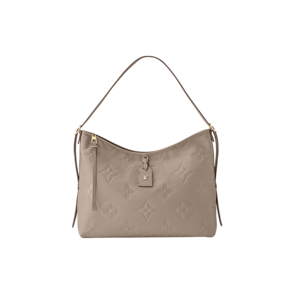LV Medium Pigeon Grey Embossed Interwoven Letter Cowhide Shoulder Bag