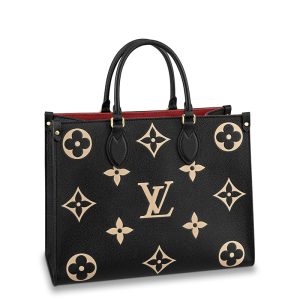 LV medium black/beige dual tone embossed grain shoulder bag