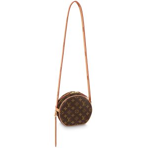 LV brown vintage cowhide round cake handbag