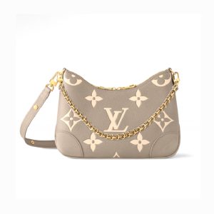 LV grey cowhide Boulogne sailboat shaped metal chain hand-held shoulder bag
