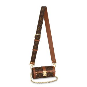 LV brown presbyopia detachable shoulder strap, hand-held diagonal cross cylindrical shoulder bag