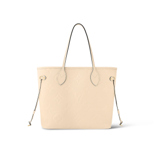 LV beige embossed cowhide shoulder tote bag