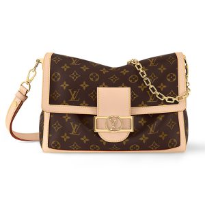 LV Classic Brown Vintage Canvas Lock Shoulder Bag