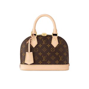 LV brown vintage canvas gold padlock shoulder strap shoulder bag