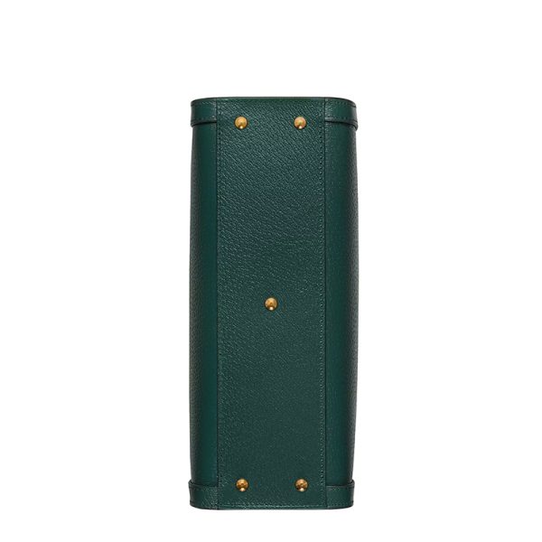 Gucci Small Green Leather Pink Strap One Shoulder Handheld Tote Bag - Image 10
