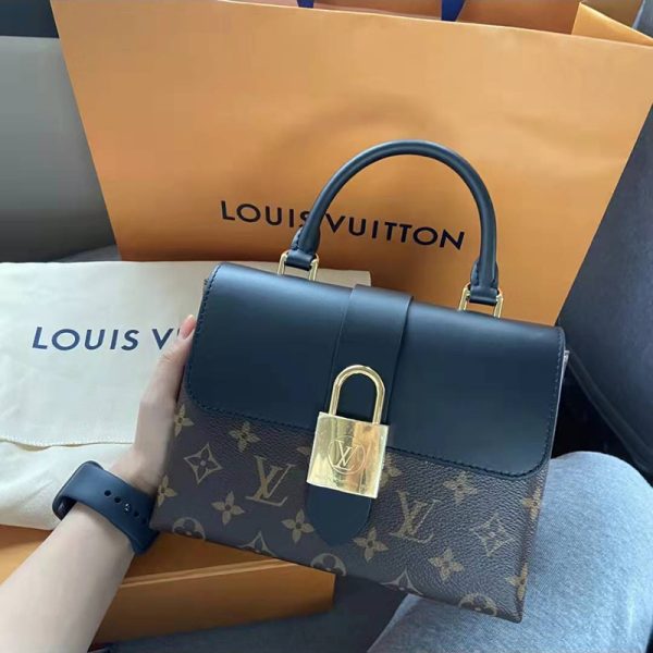 LV Black Classic Vintage Flower Lock Handheld Shoulder Bag - Image 9